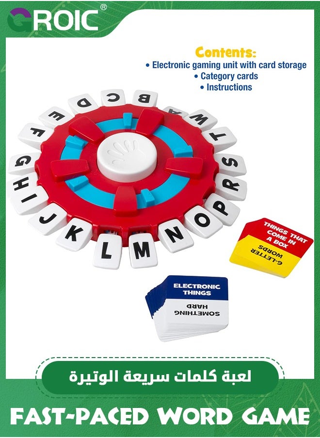 GROIC - TAPPLE Word Game with Cards, Fast-Paced Family Board Game for Kids, Choose a Category & Race Against The Timer to be The Last Player, Learning Educational Toys Learning Game for All Ages - Red - Image 1