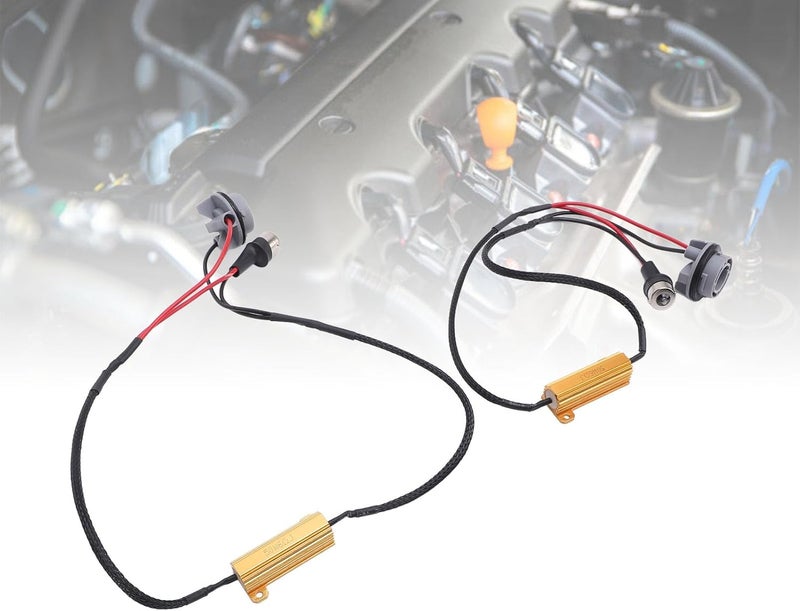 50W 6ohm LED Load Resistor Kit, Anti Flicker Error Decoder, Easy Install for Vehicle Bulbs Resistor Decoder, Daytime Running Light with Relay Harness Adaptor - Image 5