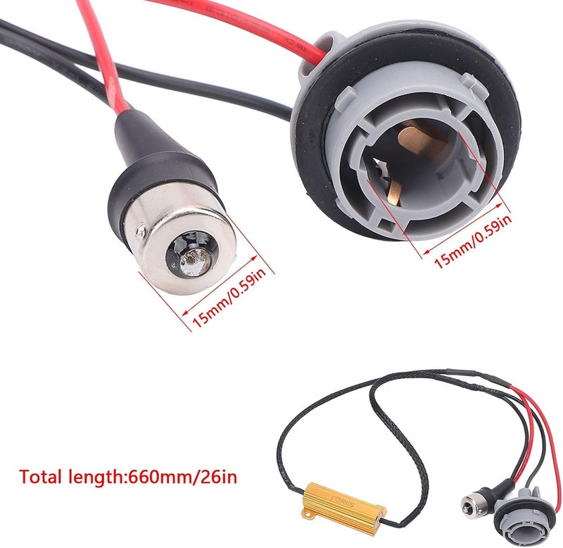 50W 6ohm LED Load Resistor Kit, Anti Flicker Error Decoder, Easy Install for Vehicle Bulbs Resistor Decoder, Daytime Running Light with Relay Harness Adaptor - Image 2