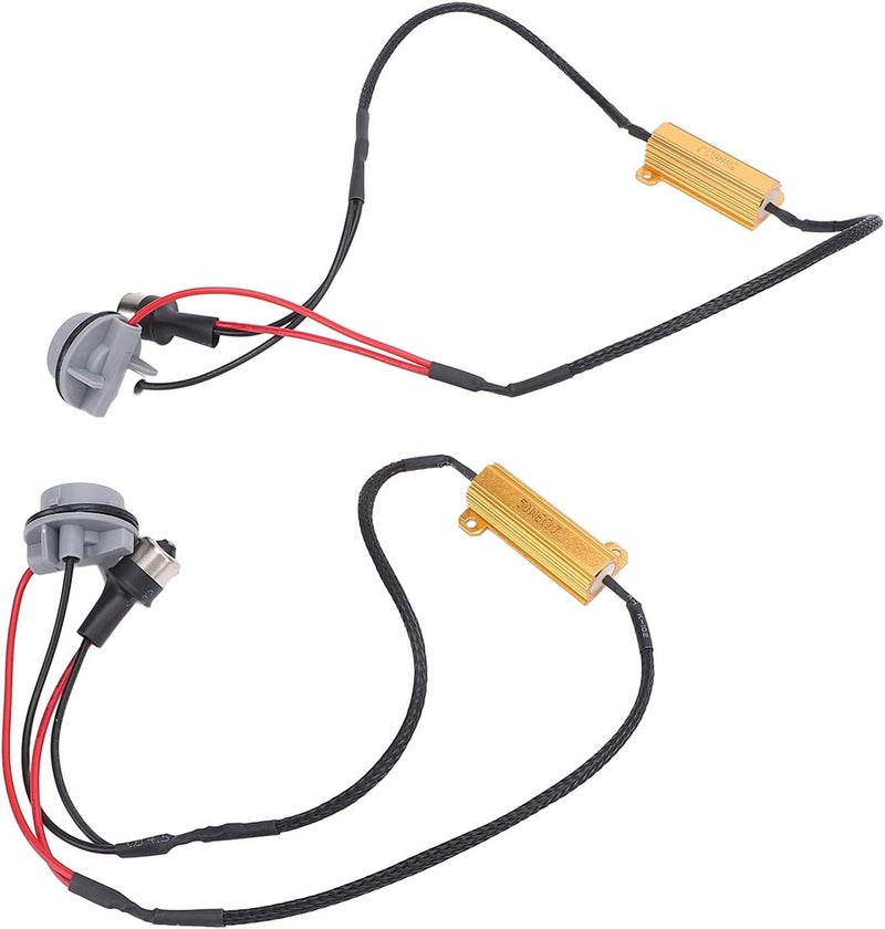 50W 6ohm LED Load Resistor Kit, Anti Flicker Error Decoder, Easy Install for Vehicle Bulbs Resistor Decoder, Daytime Running Light with Relay Harness Adaptor - Image 1