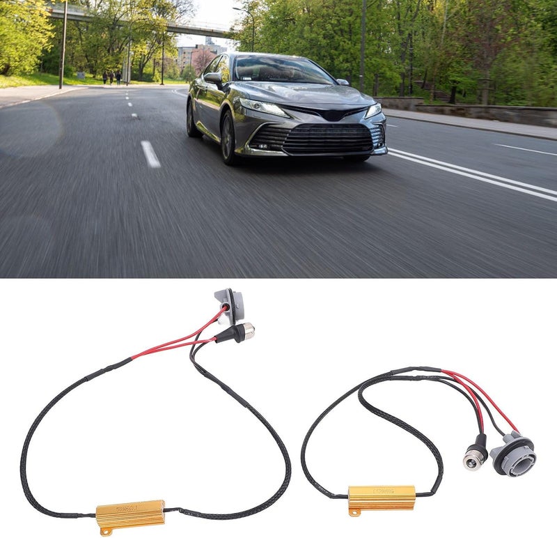50W 6ohm LED Load Resistor Kit, Anti Flicker Error Decoder, Easy Install for Vehicle Bulbs Resistor Decoder, Daytime Running Light with Relay Harness Adaptor - Image 4