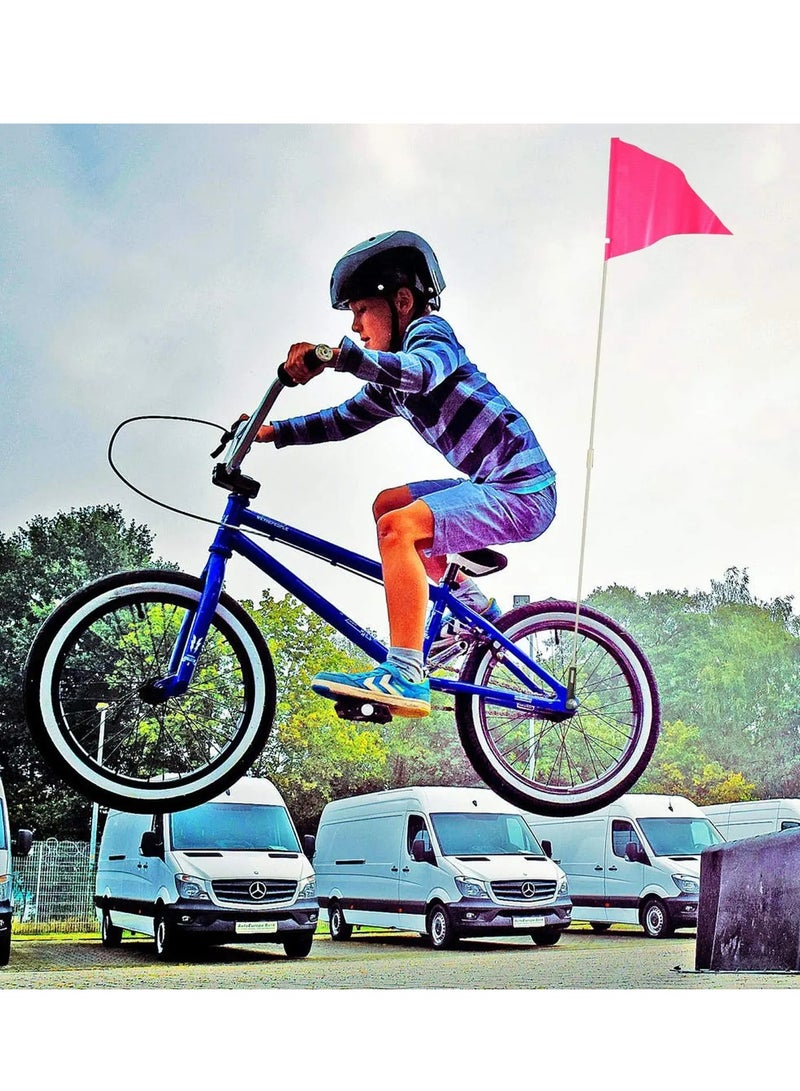 6ft Bike Safety Flag with Fiberglass Pole & Mounting Bracket, Bike Trailer Safety Flag, with Bicycle Mounting Bracket Height, Visibility Bicycle Safety Flag for Kids & Adults (Pink) - Image 2