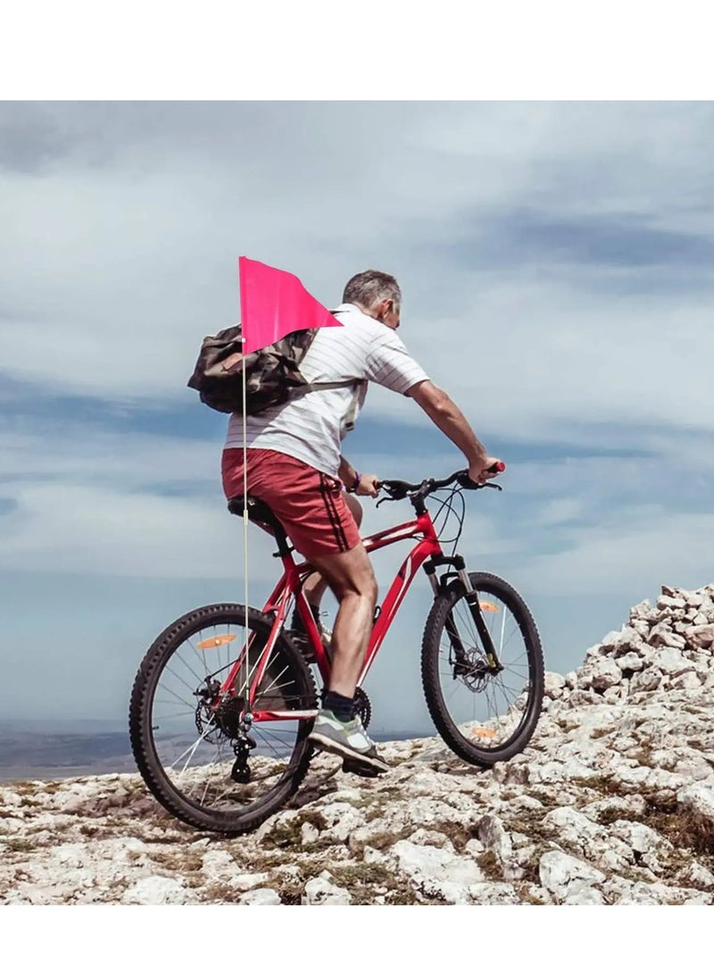 6ft Bike Safety Flag with Fiberglass Pole & Mounting Bracket, Bike Trailer Safety Flag, with Bicycle Mounting Bracket Height, Visibility Bicycle Safety Flag for Kids & Adults (Pink) - Image 4