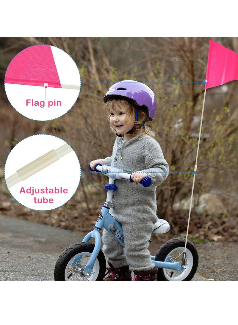6ft Bike Safety Flag with Fiberglass Pole & Mounting Bracket, Bike Trailer Safety Flag, with Bicycle Mounting Bracket Height, Visibility Bicycle Safety Flag for Kids & Adults (Pink) - Image 5