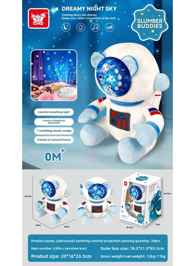 Baby Comfort Doll Cute Animal Doll Creative Sound And Light Colorful Projection Doll Plush Toys-Specifications:Astronaut Soothing Colorful Projection -Color:330K-A/330K-/330K-C/330K-F/330K-G/330K-H/ - Image 1