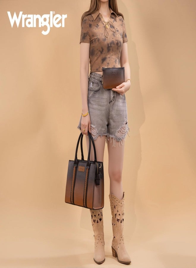 Wrangler Tote Bag for Women Shoulder Bag Crossbody Handbag Sets with Strap 3Pcs Gradient Color WG3-8321ABR - Image 3