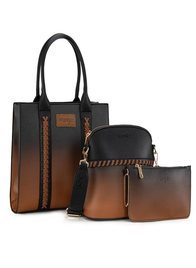 Wrangler Tote Bag for Women Shoulder Bag Crossbody Handbag Sets with Strap 3Pcs Gradient Color WG3-8321ABR - Image 1