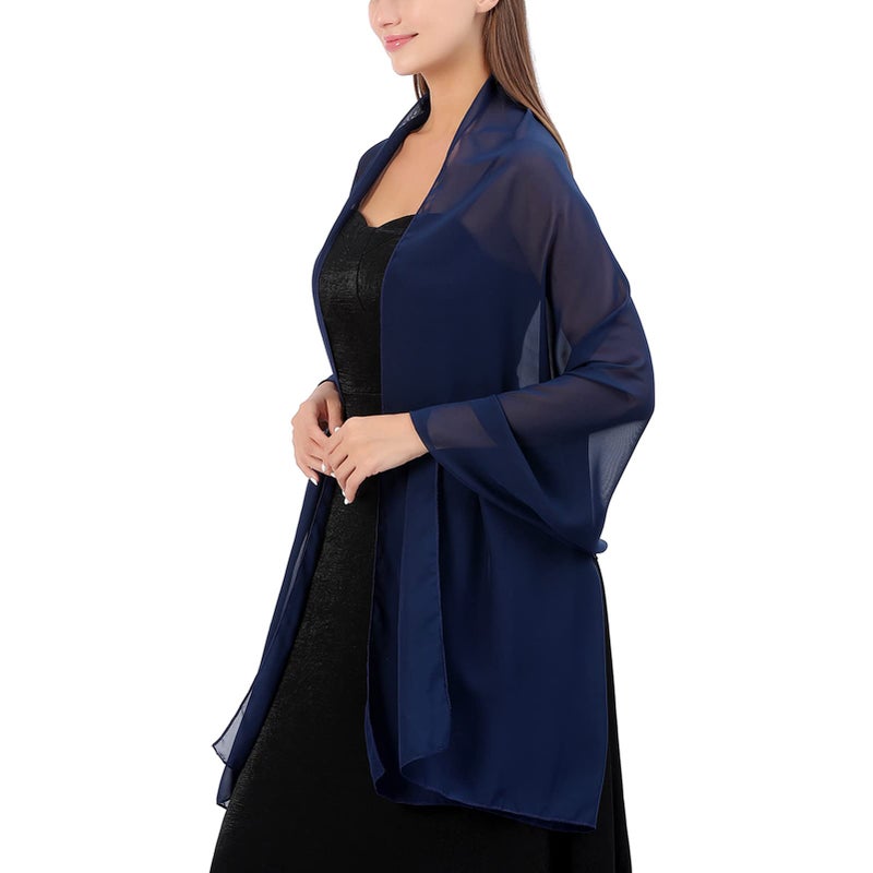 Ladiery Chiffon Shawl Wraps for Women Evening Dresses, Elegant Soft Sheer Shawls for formal dressy Bride Wedding - Image 2