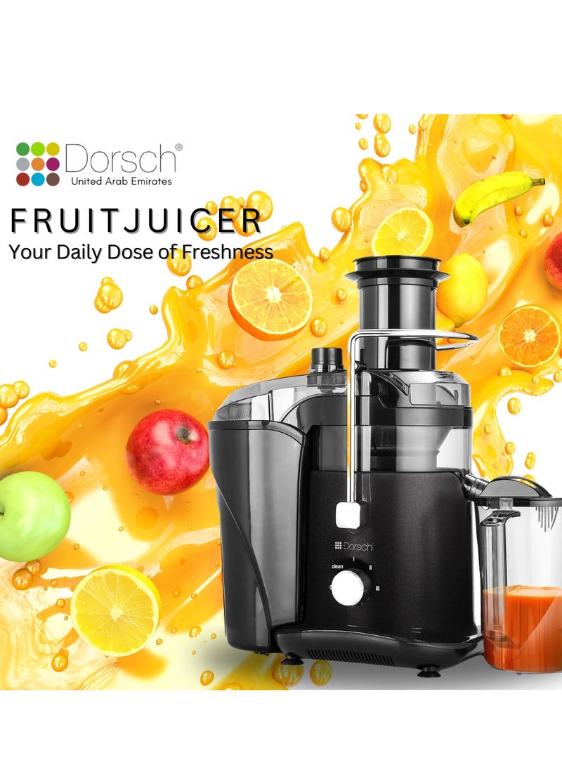 Danish Design Fruit Juicer | Self-Cleaning Cold Press Juice Extractor | 3-Speed Precision Control | Large 3.0L Pulp Container | 800ml Juice Jug | Overheat Protection | BPA-Free, Easy to Clean | Powerful 800W Motor