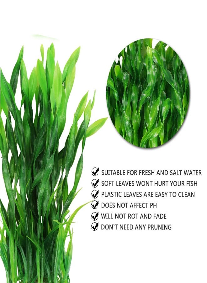 وهاواي 10pcs Artificial Seaweed Tall Water Plants for Aquarium Lifelike Decor Fish Tank Plants Aquarium Plant Decorations 31cm Green - Image 3