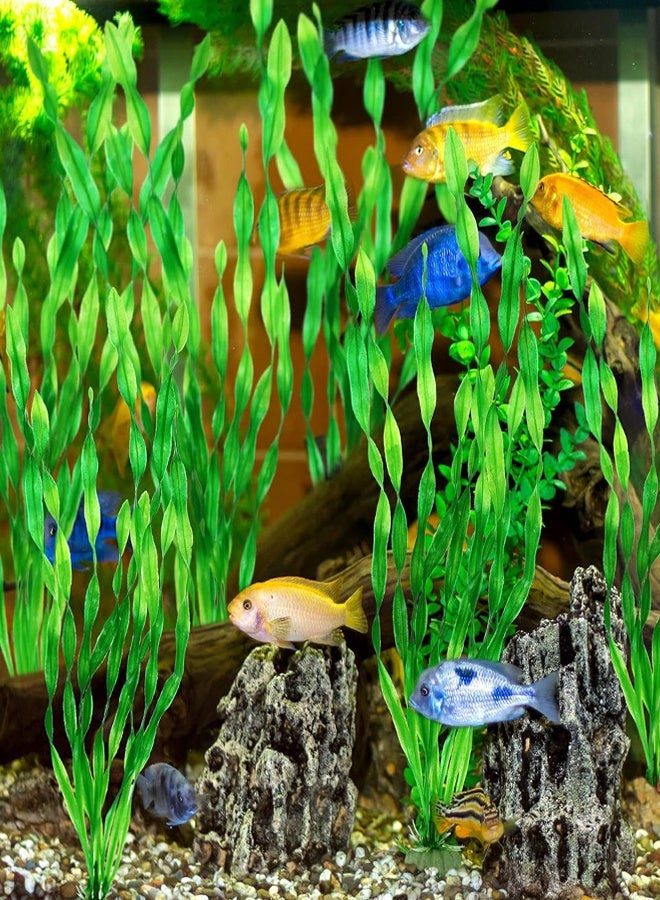 وهاواي 10pcs Artificial Seaweed Tall Water Plants for Aquarium Lifelike Decor Fish Tank Plants Aquarium Plant Decorations 31cm Green - Image 5
