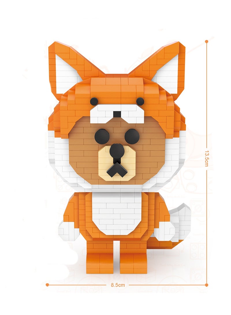 Loquat 860pcs Fox Bear Model Set Building Blocks Creative Diy Simulation Collection Building Assembly Children'S Toy Home Decoration  - Image 2