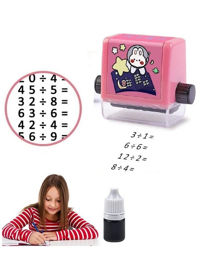 FunBlast Math Roller Stamps for Kids, Smart Math Roller Stamps, Division Teaching Stamps, Practice Tools Within 100 Learning Toy for Preschool Kindergarten Home Teacher (Pink) - Image 1