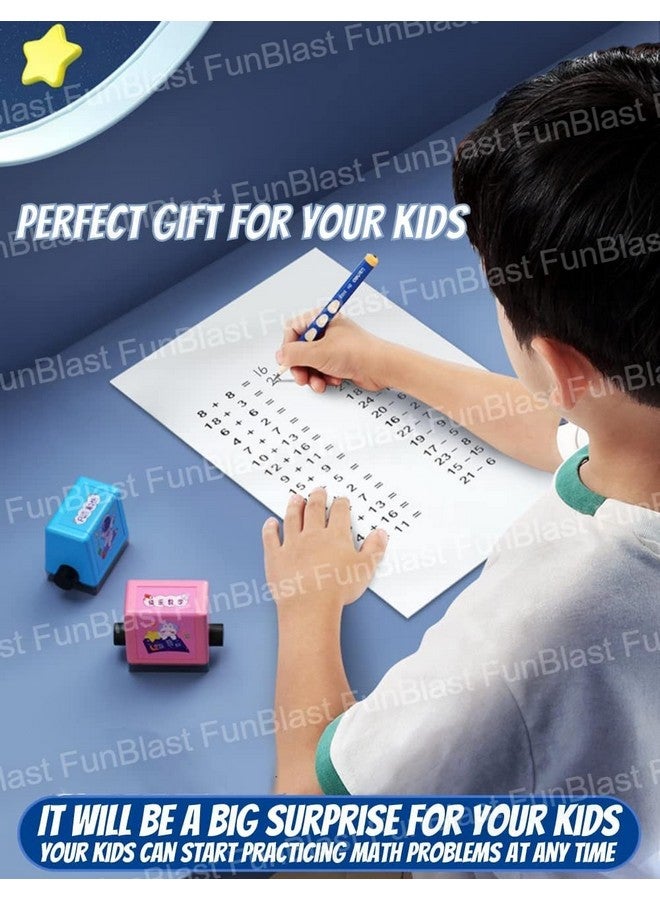 FunBlast Math Roller Stamps for Kids, Smart Math Roller Stamps, Division Teaching Stamps, Practice Tools Within 100 Learning Toy for Preschool Kindergarten Home Teacher (Pink) - Image 3