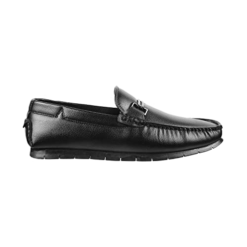 Mochi Mens Leather Black Loafers (Size (6 UK (40 EU)) - Image 2