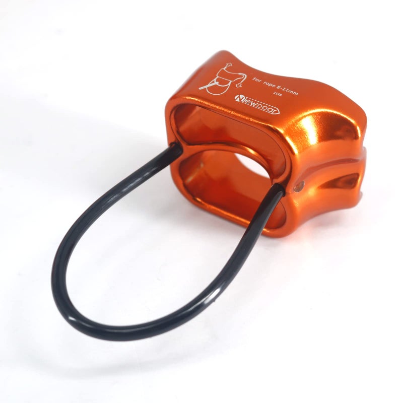 نيودوار جهاز NewDoar للتسلق من قمم الجبال، جهاز احترافي ATC Rappelling Descender 25KN، معدات أمان محززة على شكل حرف V (برتقالي) - Image 4