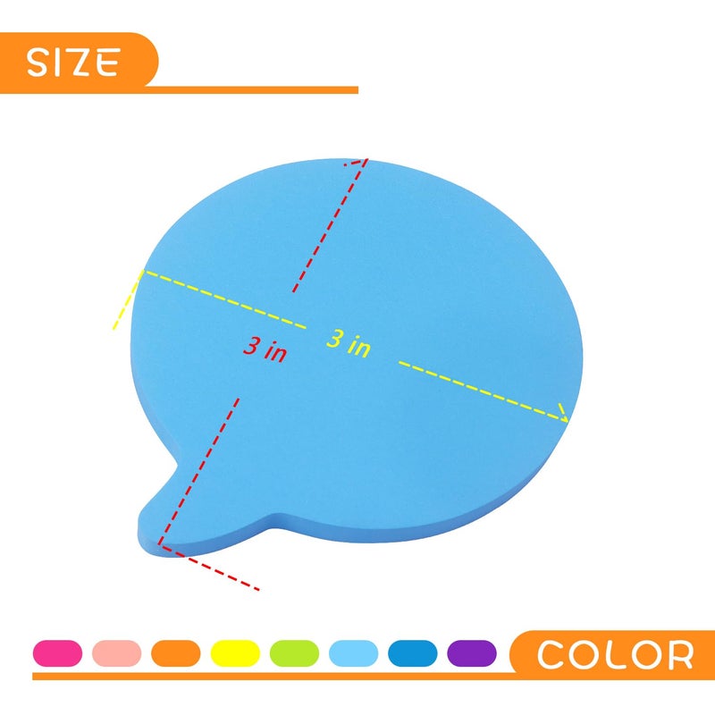 SIMONA Bubble Shape Sticky Notes 8 Color Bright Colorful Sticky Pad 75 Sheets/Pad Self-Sticky Note Pads - Image 4