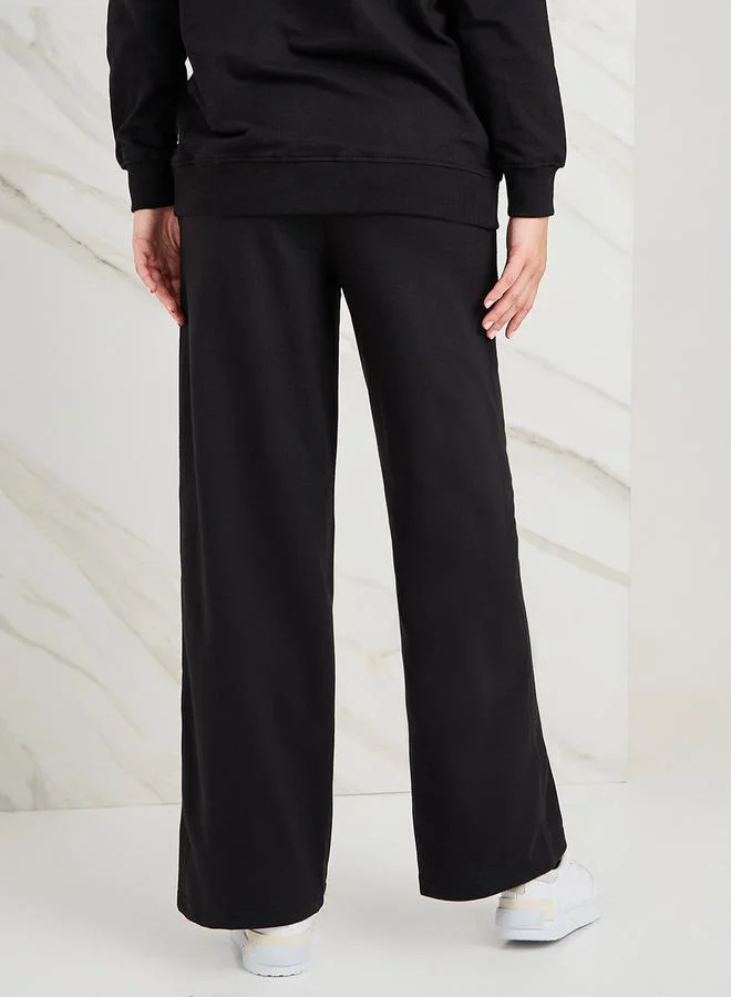 Styli Cotton Wide Leg Jogger with Side Pocket