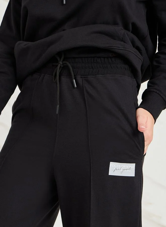 Styli Cotton Wide Leg Jogger with Side Pocket