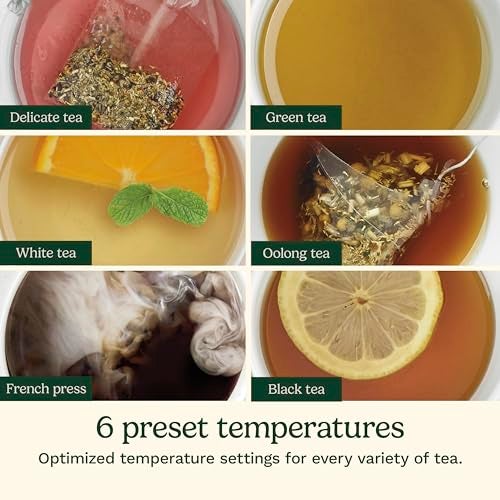 Cuisinart غلاية كهربائية كويزينارت بيرفكتيمب سعة 1.7 لتر، غلاية شاي كهربائية بدون سلك، 1500 واط للتسخين السريع، 6 درجات حرارة مسبقة، خيار إبقاء دافئ لمدة 30 دقيقة، مقبض غير قابل للانزلاق يبقى بارداً، CPK-17P1 - Image 5