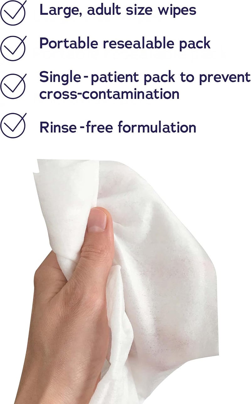 Dymacare Advanced Continence Care Wipes | Adult Premium Disposable Incontinence Skin Cleansing Wet Wipes with Barrier Cream & Aloe Vera | 8 Packs (200 Wipes Total) - Image 2