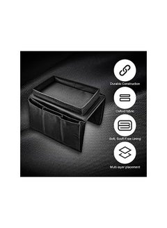 The Bros Sofa Armrest Organizer with Cup Holder Tray, Couch TV Remote Control Holder with Detachable Tray, Chair Arm Caddy with Storage Pockets for Cellphone Tablet Magazine Game Controller Eyeglasses  - Image 5