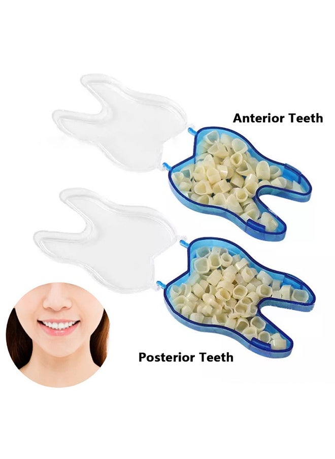 Ocean Resin Denture False Teeth, Teeth Crown Resin Denture For Patients With Oral Cavity Loss, Temporary Resistible Crown of Teeth with Different Sizes Oral Care (50 Pcs Front Teeth and 50 Pcs Back Teeth)  - Image 2