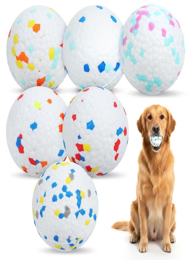 Caeuiciw 6 Packs Dog Balls 2.5 Inch, Indestructible Dogs Tennis Balls for Aggressive Chewers, Durable Bouncy Floating Interactive Dog Toys for Large and Medium Dogs, Packed in Mesh Bag (ETPU Material) - Image 1