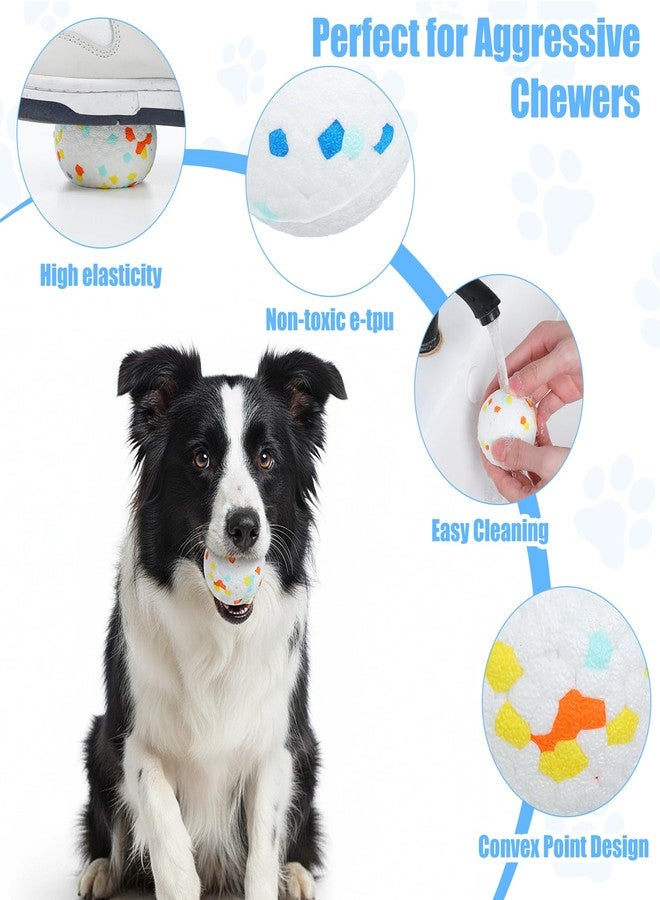 Caeuiciw 6 Packs Dog Balls 2.5 Inch, Indestructible Dogs Tennis Balls for Aggressive Chewers, Durable Bouncy Floating Interactive Dog Toys for Large and Medium Dogs, Packed in Mesh Bag (ETPU Material) - Image 3