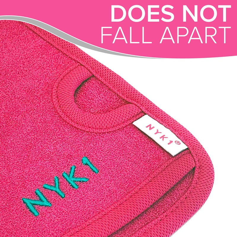 NYK1 DEAD SKIN Exfoliating Mitt Deep Pore Cleansing Exfoliating Glove (Pink, Large) At Home Microdermabrasion Dead Skin Remover For Body - Natural Plant Fibre Shower Gloves Exfoliating For Women And Men - Image 5