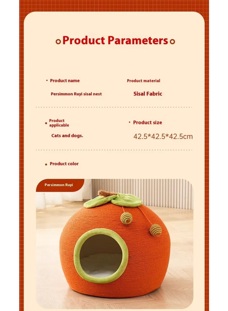 A.M Fully Enclosed Winter Cat Nest Raw sisal Cat Scratch Board Insulation Scratch Resistant - Image 2