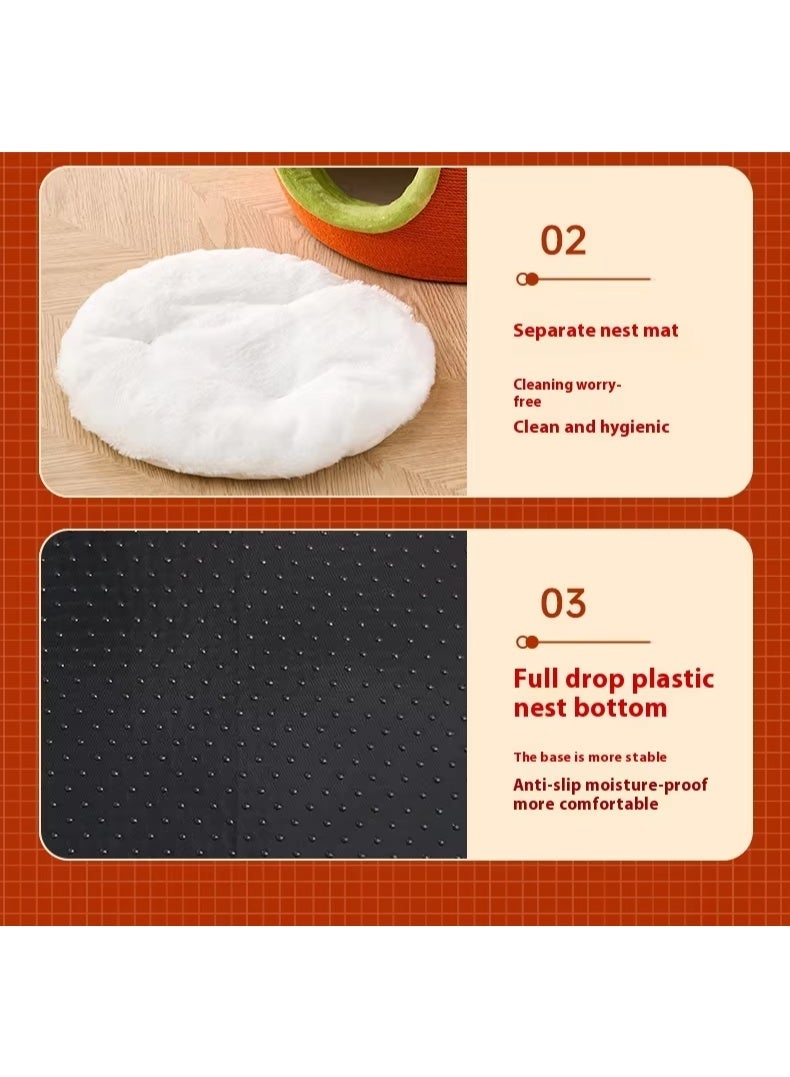 A.M Fully Enclosed Winter Cat Nest Raw sisal Cat Scratch Board Insulation Scratch Resistant - Image 4