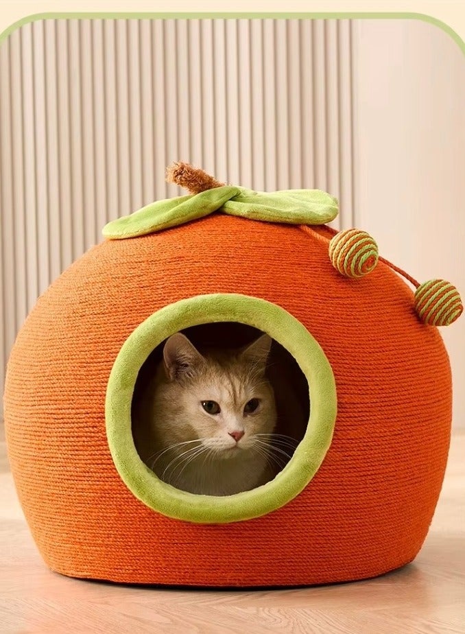 A.M Fully Enclosed Winter Cat Nest Raw sisal Cat Scratch Board Insulation Scratch Resistant - Image 1