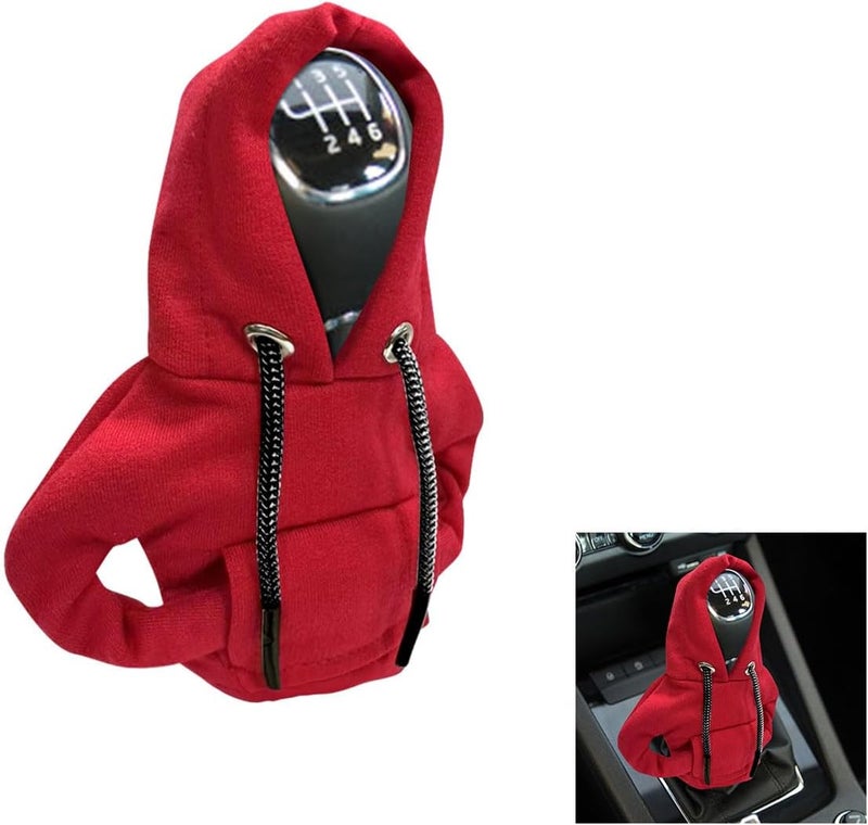 Simple multi-feature practical build Car Gear Shift Hoodie, Fashionable Gear Shift Knob Cover, Mini Hoodie for Auto Shifter, Auto Interior Cute Gadgets, Universal Car Decoration Accessories All-scene tailored quality - Image 1