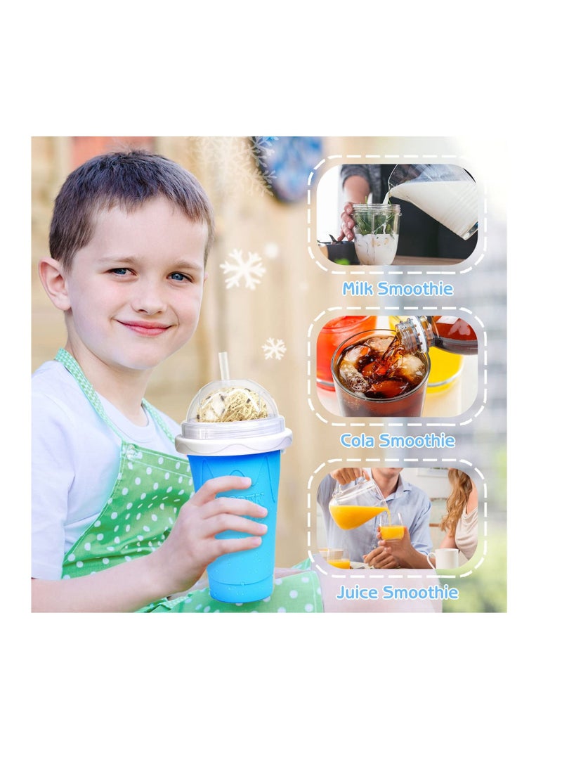 كوب فروزن ماجيك سلاشي، سموثي بغطاء وماصة سيليكون أزرق 300 مل - Image 5