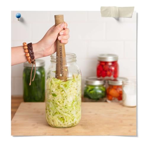 Fermentaholics Fermentation Tamper Tool, Make Sauerkraut At Home | Perfect Tool For Fermented Cabbage & Any Fermented Vegetables | DIY Fermented Sauerkraut | (Acacia) - Image 4