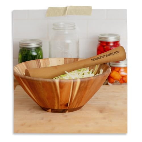 Fermentaholics Fermentation Tamper Tool, Make Sauerkraut At Home | Perfect Tool For Fermented Cabbage & Any Fermented Vegetables | DIY Fermented Sauerkraut | (Acacia) - Image 5