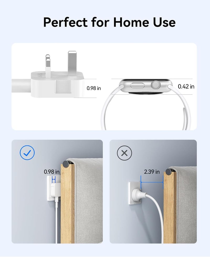 أوريكو مقبس طاقة للسفر من ، 2 منافذ كهرباء و3 منافذ USB (منفذ USB-C واحد)، 3250 واط 13 أمبير، سلك تمديد مضغوط وقابل للف، أساسيات السفر للفنادق، معتمد للرحلات البحرية - AP3 أبيض - Image 5
