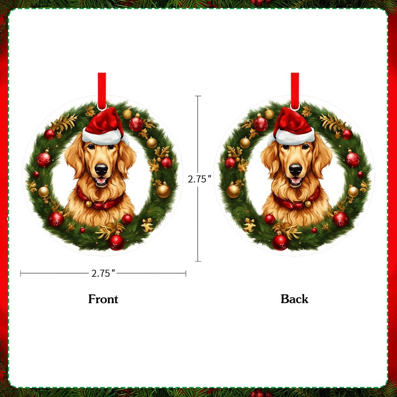 سيكوهوم Sicohome Golden Retriever Christmas Ornament Golden Retriever Gifts for Women and Dog Lovers Golden Retriever Xmas Tree Ornaments route with Hift Box Xmas for Retrievers Lovers Gift - Image 2