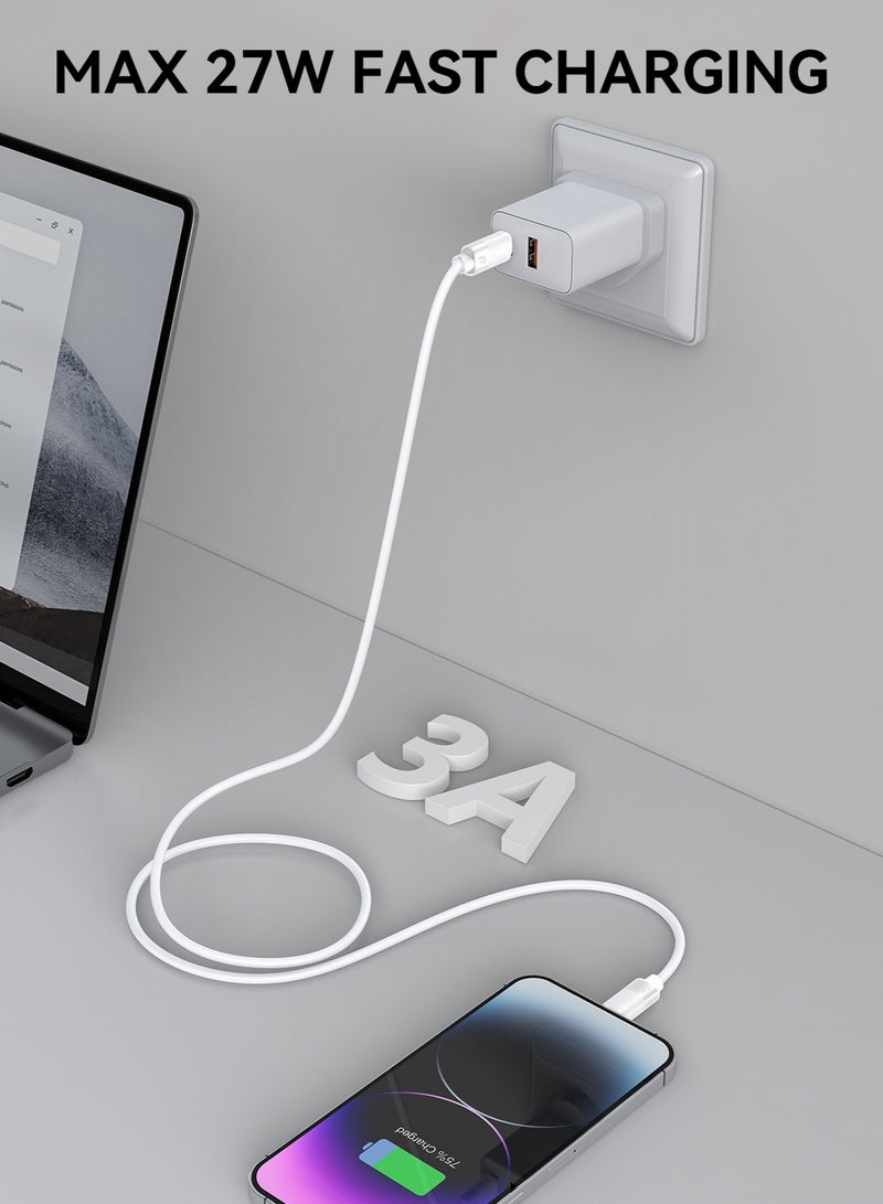 FOOMEE 27W USB C to Lightning Data Cable, Soft Skin-friendly Silicone Material, 27W Max Output,Data Transfer Speed 480Mbps, Compatible for iPhone 14Pro Max 13 12 11 Airpods iPad series, Fast Charging, Bettery Protection, 1.2M - Image 4