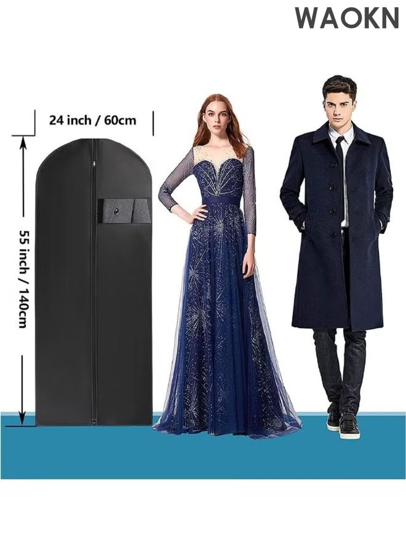 WAOKN Dress Bag Garment Bag Suit Bags , Clothes Covers with Transparent Window PEVA Coat Bags for Wardrobe and Travel Dustproof , Thick clothing dust cover, washable laundry dust cover , 5 Pack , unisex ,black . - Image 5