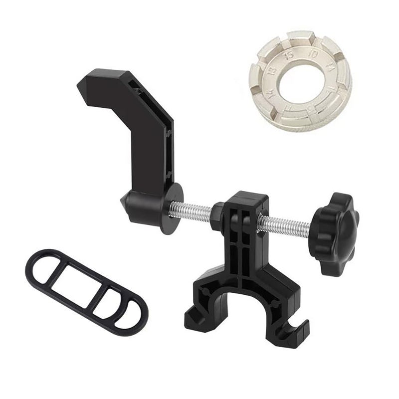 CYCEARTH Portable Bicycle Wheel Truing Stand Bike Mini Rims Adjustment Repair Mount Tools Spoke Wrench Black - Image 1