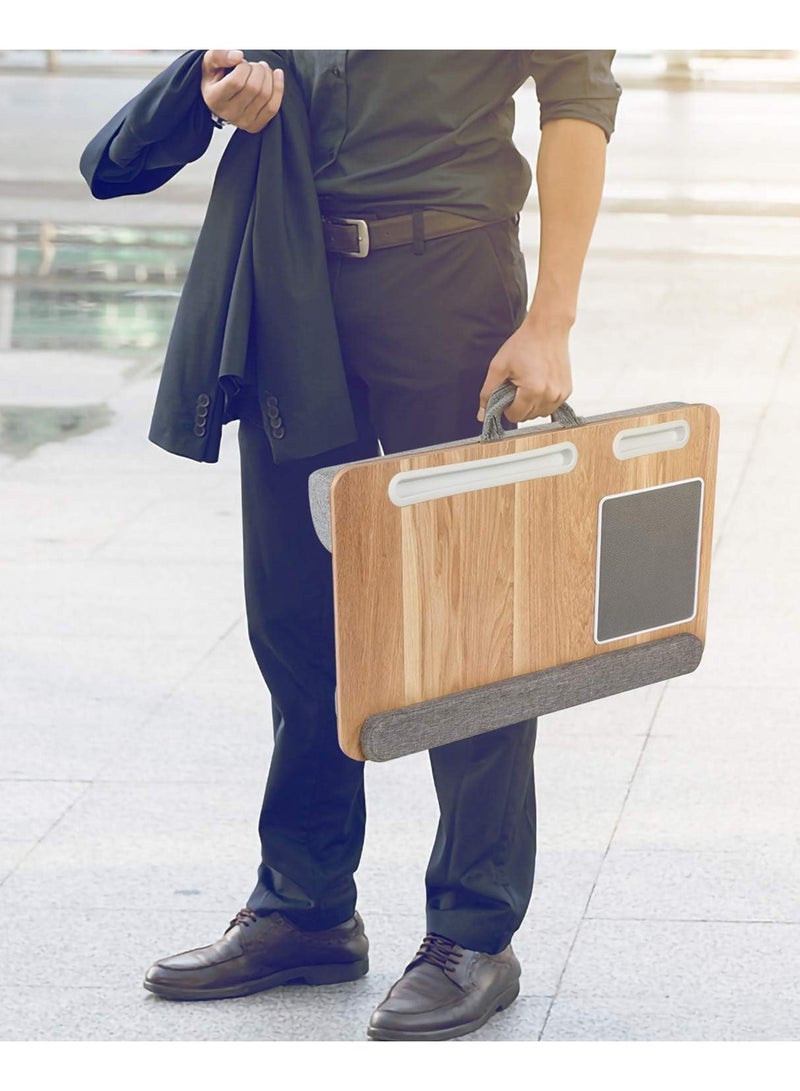 DubaiGallery Lap Desk - Fits up to 17 inches Laptop Desk, Built in Mouse Pad & Wrist Pad for Notebook, MacBook, Tablet, Laptop Stand with Tablet, Pen & Phone Holder - Image 4