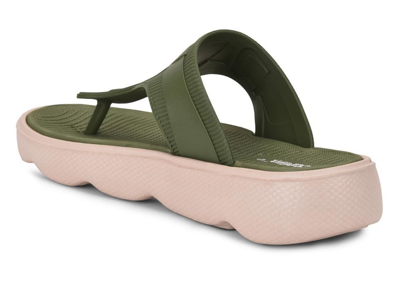 Action Women’s Thong Flip-Flops-APTW-106-Olive-Beige-6 - Image 5