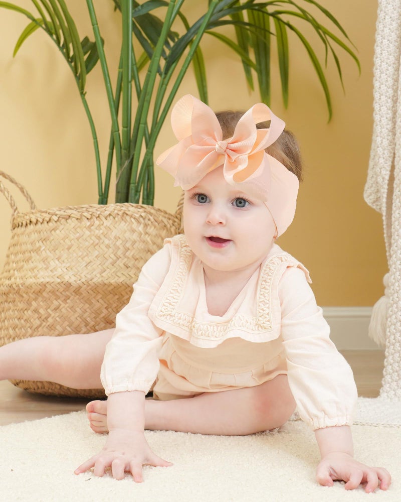 doboi Baby Girl Headbands, 12pcs Nylon Headbands with Big Baby Bows, Hair Accessories for Infant Newborn Toddler - Image 5