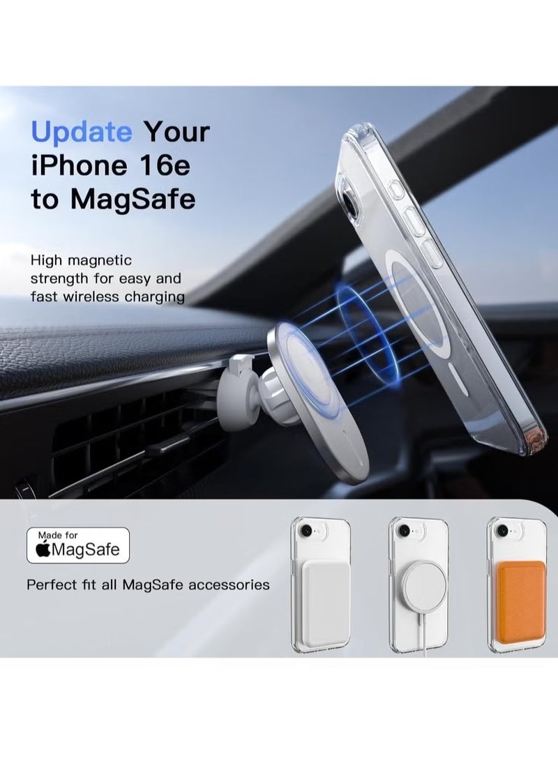 ELTRAZONE iPhone 16E MagSafe Compatible Clear Magnetic Case – Hybrid Crystal Clear Hard Back, Shockproof Silicone Frame, Slim & Lightweight Transparent Protective Cover - Image 3
