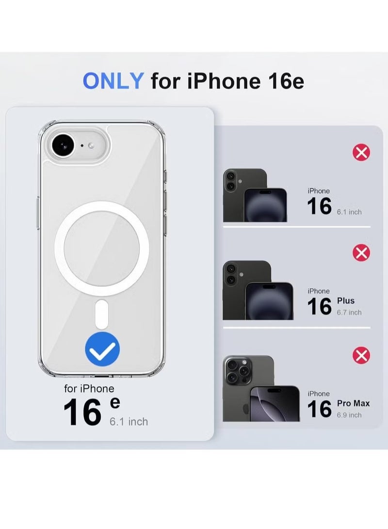 ELTRAZONE iPhone 16E MagSafe Compatible Clear Magnetic Case – Hybrid Crystal Clear Hard Back, Shockproof Silicone Frame, Slim & Lightweight Transparent Protective Cover - Image 2