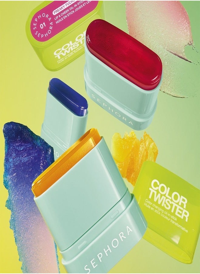 SEPHORA - SEPHORA COLLECTION Color Twister Oil-in-Stick for Lip & Cheek 01 Freaky Fuchsia – Bright Fuchsia, Color-Changing Hydrating Balm, 8.5g - Image 1