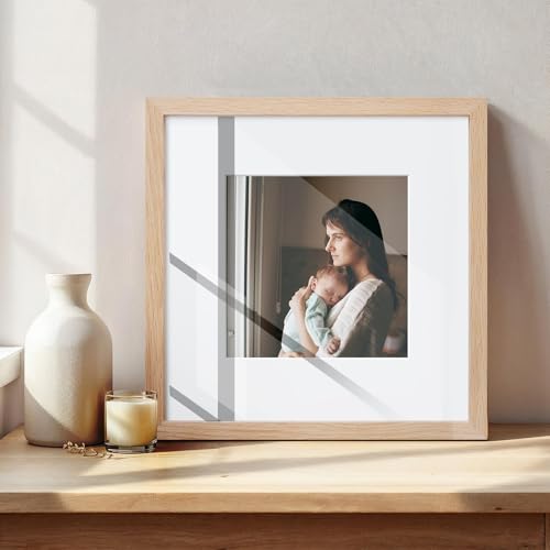 puthiac 12x12 Oak Wood Picture Frame - Minimalist 12x12 Poster Frame, 12"x12" Picture Frame Wood, Natural Solid Wooden Picture Frames for Wall Art Photo and Prints(1 Pack, Beige) - Image 5