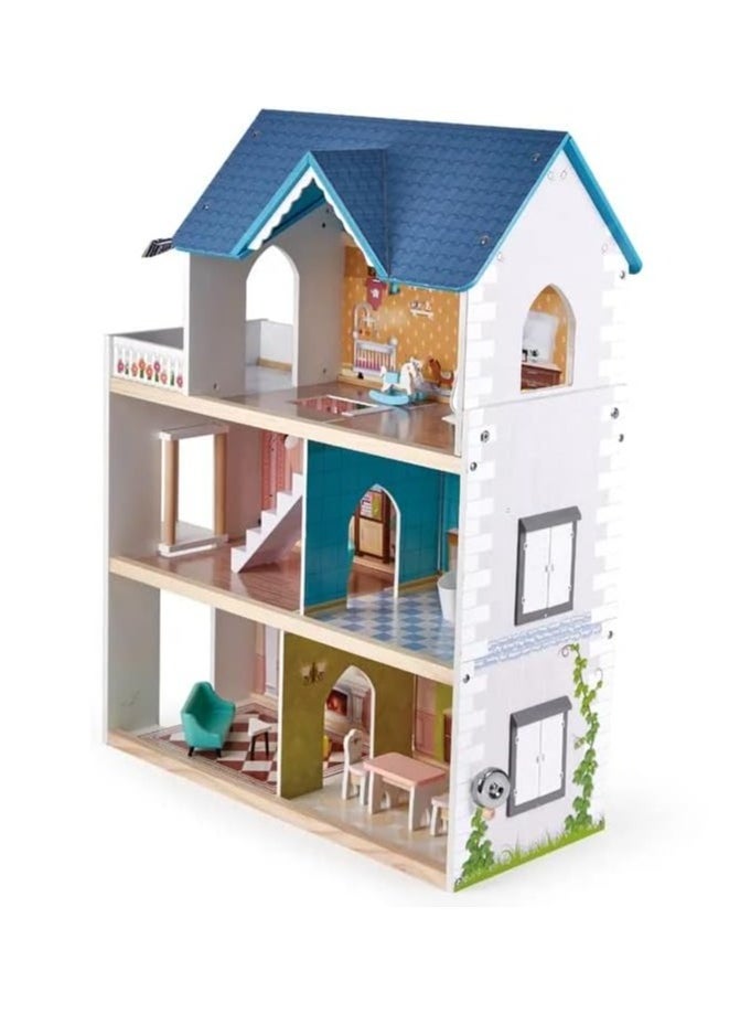 Nano Classic Dream House Pretend Play Kids Wooden Doll House Toy(80.6 * 26.3 * 60.4cm) for Girls with 80cm Height  - Image 5